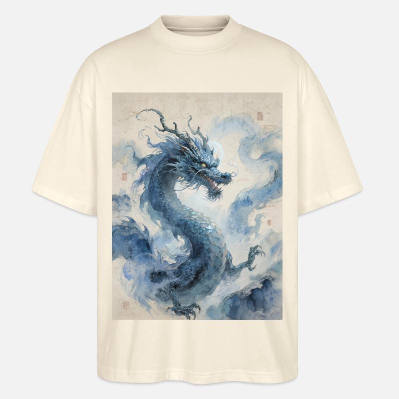 L'Apothéose Céleste : Dragon Bleu – Infinité - T-shirt bio Blaster 2.0 coupe oversize Stanley/Stella Unisexe - écru doux