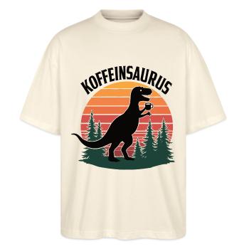 Koffein - Stanley/Stella Oversized Unisex Bio T-Shirt Blaster 2.0 - Natur - Vorne - Alina (178cm) & Michal (187cm)