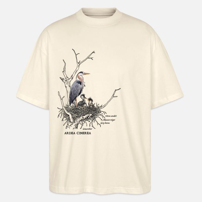 Graureiher - Stanley/Stella Oversized Unisex Bio T-Shirt Blaster 2.0 - Natur