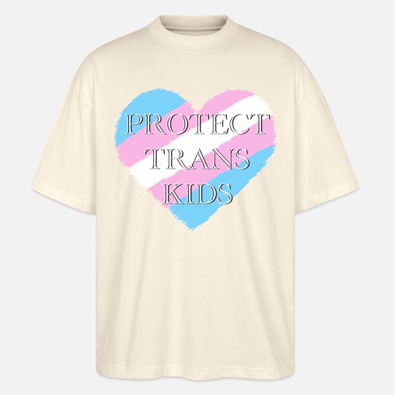 Trans-Herz - Trans-Kinder schützen - Stanley/Stella Oversized Unisex Bio T-Shirt Blaster 2.0 - Natur