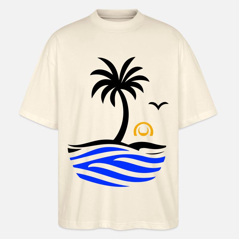 Ozean Palme Sommer - Stanley/Stella Oversized Unisex Bio T-Shirt Blaster 2.0 - Natur