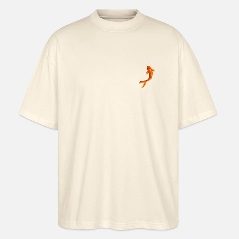 Wasserfarbener Koi im Sprudelflug - Stanley/Stella Oversized Unisex Bio T-Shirt Blaster 2.0 - Natur