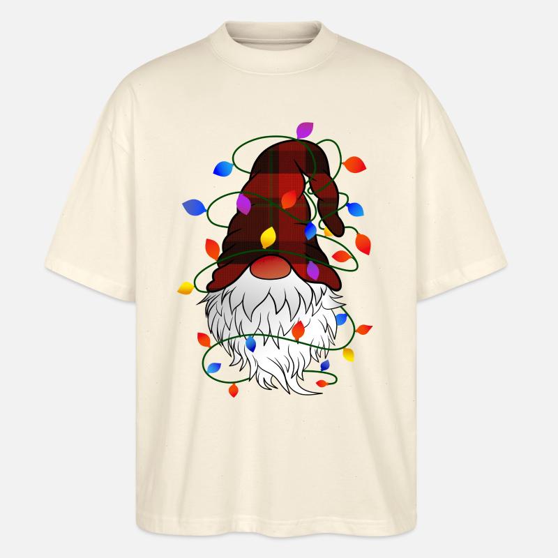 Weihnachts Gnom mit Lichterkette - Stanley/Stella Oversized Unisex Bio T-Shirt Blaster 2.0 - Natur