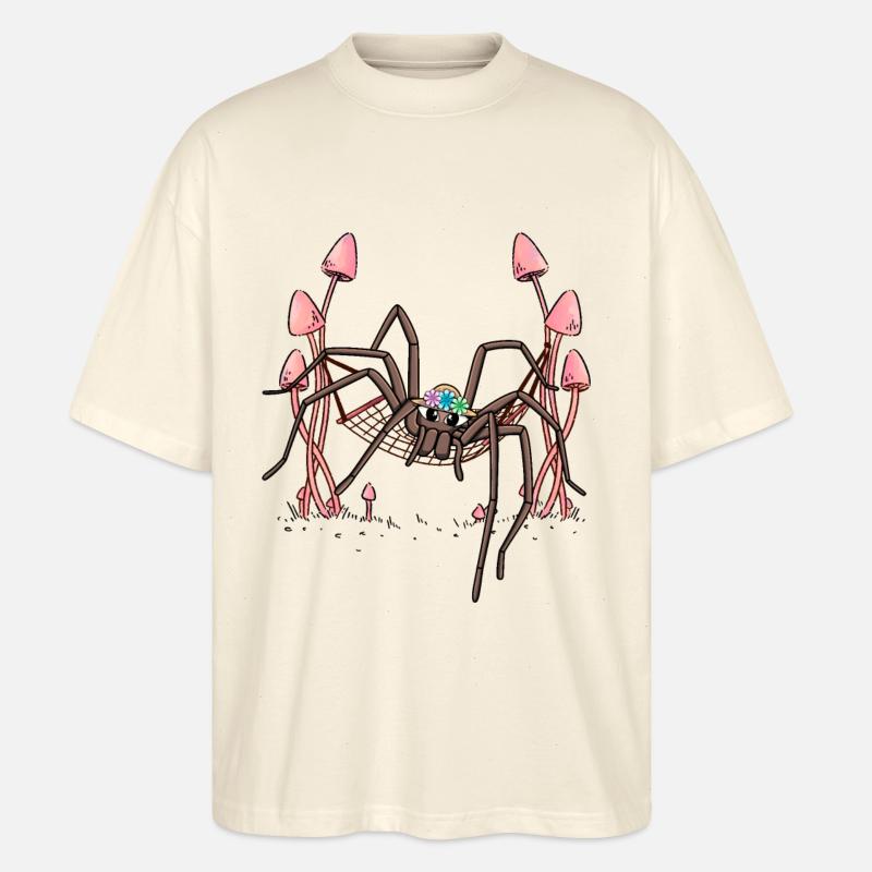 Spider Hanging Hammock Spider Web - Stanley/Stella Oversized Unisex Organic T-shirt Blaster 2.0 - soft Ecru