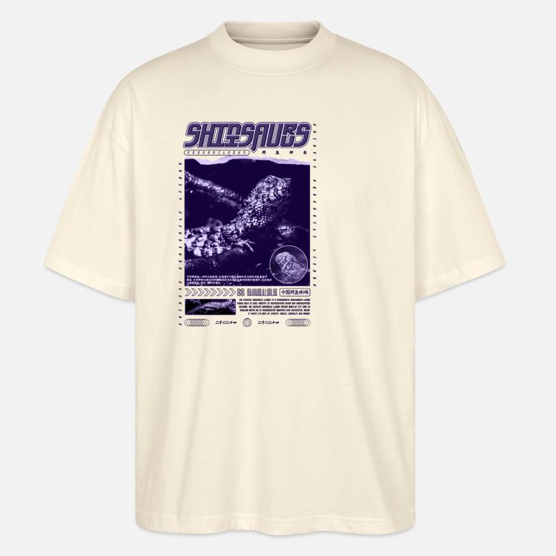 Chinesisches Krokodil Eidechse Shinisaurus Crocodilurus - Stanley/Stella Oversized Unisex Bio T-Shirt Blaster 2.0 - Natur