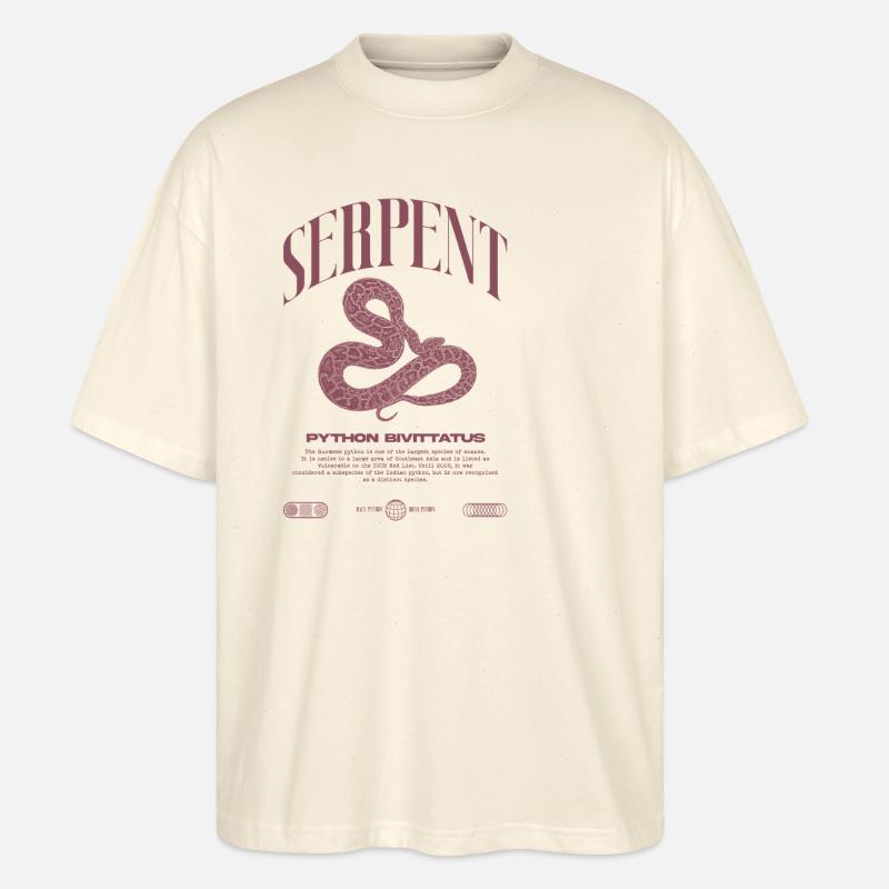 Burmesische Python Moderne Reptilienhalter Streetwear - Stanley/Stella Oversized Unisex Bio T-Shirt Blaster 2.0 - Natur