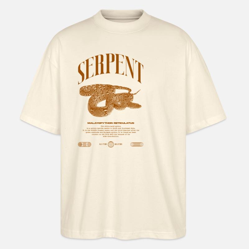 Retikulierte Python Reptile Keeper Streetwear - Stanley/Stella Oversized Unisex Bio T-Shirt Blaster 2.0 - Natur