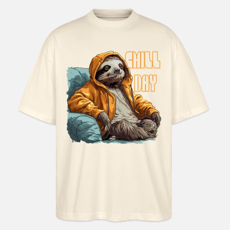 Faultier chill day - Stanley/Stella Oversized Unisex Bio T-Shirt Blaster 2.0 - Natur