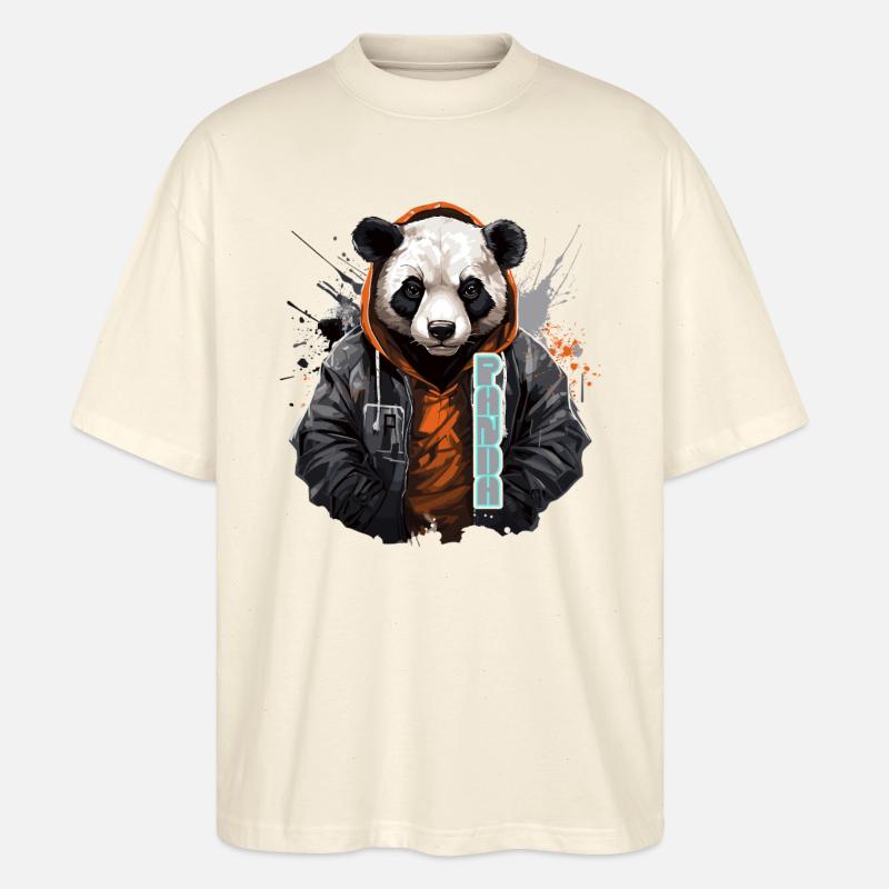 Panda Bär - Stanley/Stella Oversized Unisex Bio T-Shirt Blaster 2.0 - Natur