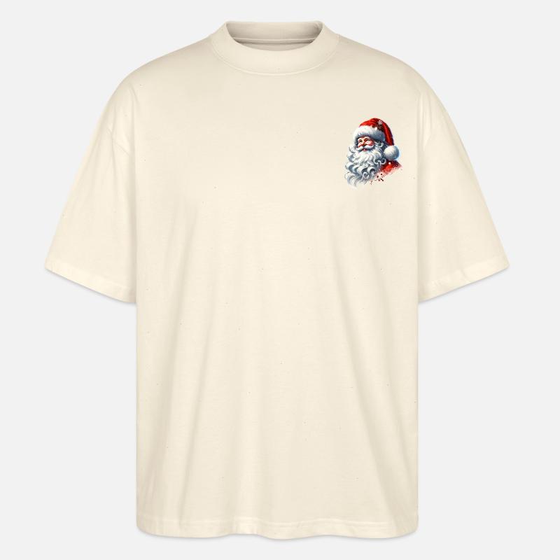 Weihnachtsmann mit strahlendem Lächeln - Stanley/Stella Oversized Unisex Bio T-Shirt Blaster 2.0 - Natur