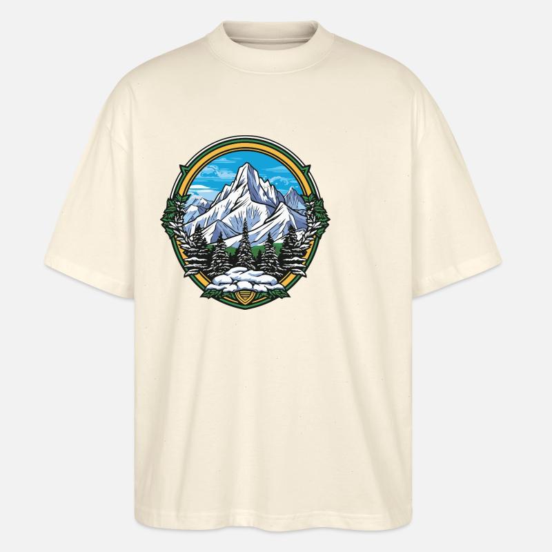 Eisberge Bergsteigen Schild - Stanley/Stella Oversized Unisex Bio T-Shirt Blaster 2.0 - Natur