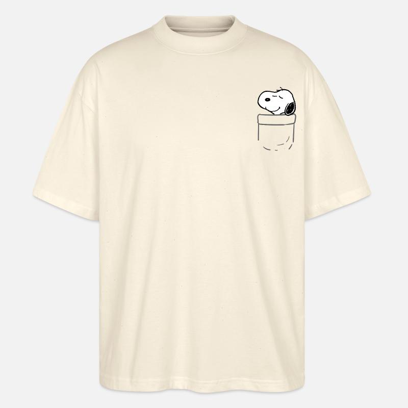 Peanuts Design Mit Glücklichem Snoopy - Stanley/Stella Oversized Unisex Bio T-Shirt Blaster 2.0 - Natur
