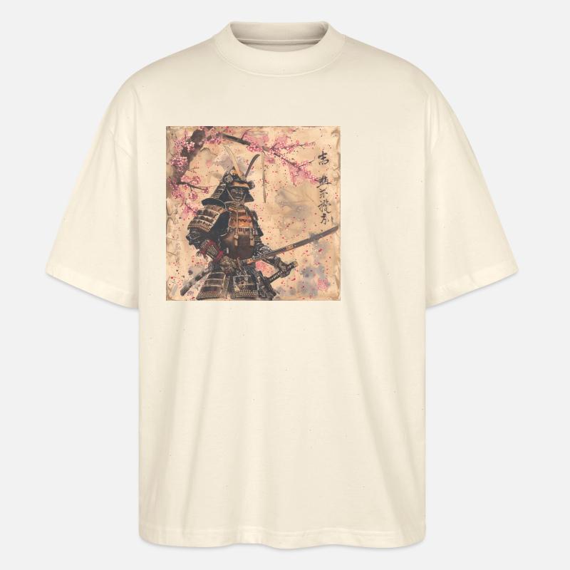 Japanisch, Samurai, Kirschblüte, Kunst, Ukiyo-E - Stanley/Stella Oversized Unisex Bio T-Shirt Blaster 2.0 - Natur