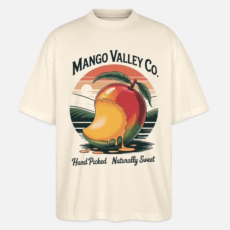 Mango Valley Retro Fruit - Stanley/Stella Oversized Unisex Organic T-shirt Blaster 2.0 - soft Ecru