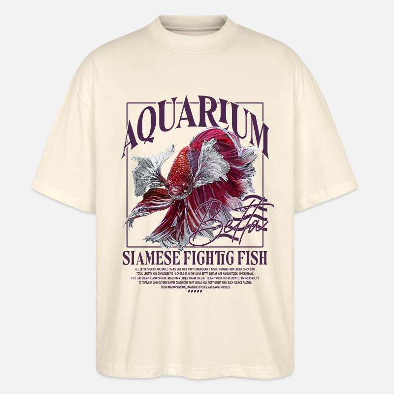 Betta Betta Poisson de combat - T-shirt bio Blaster 2.0 coupe oversize Stanley/Stella Unisexe - écru doux