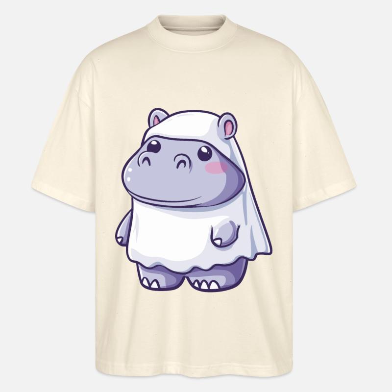 Nilpferd Halloween Lustig Geist - Stanley/Stella Oversized Unisex Bio T-Shirt Blaster 2.0 - Natur