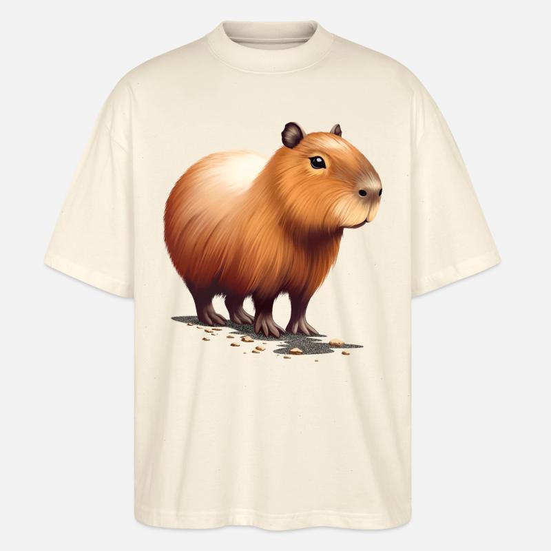 Capybara - T-shirt bio Blaster 2.0 coupe oversize Stanley/Stella Unisexe - écru doux