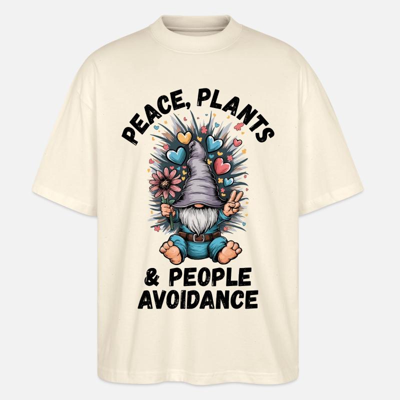 Peace, Plants and People Avoidance - Stanley/Stella Oversized Unisex Organic T-shirt Blaster 2.0 - soft Ecru