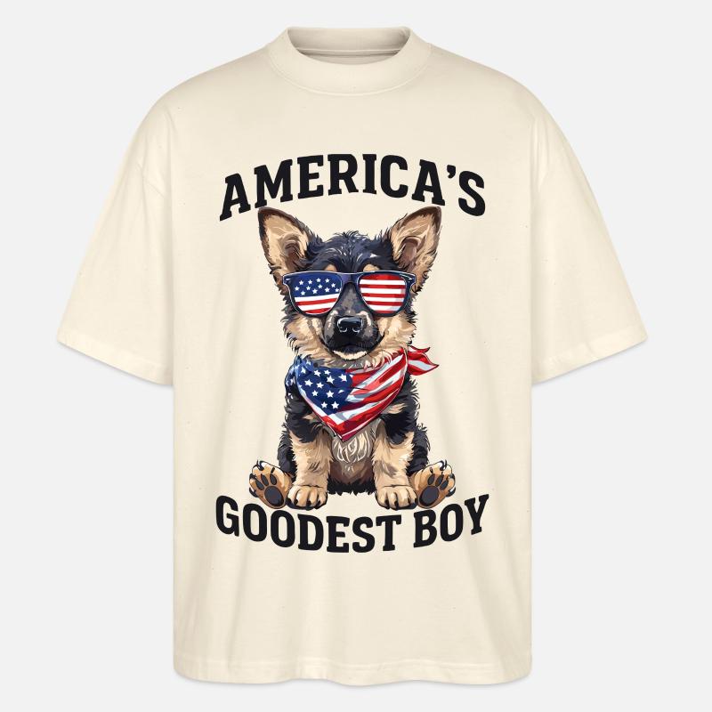 Amerikas Bester Schäferhund - Stanley/Stella Oversized Unisex Bio T-Shirt Blaster 2.0 - Natur