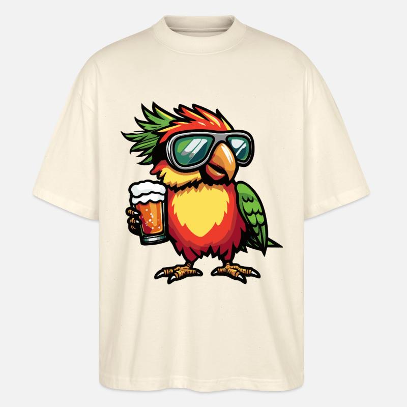 Papagai Après-Ski Bière Bande dessinée - T-shirt bio Blaster 2.0 coupe oversize Stanley/Stella Unisexe - écru doux