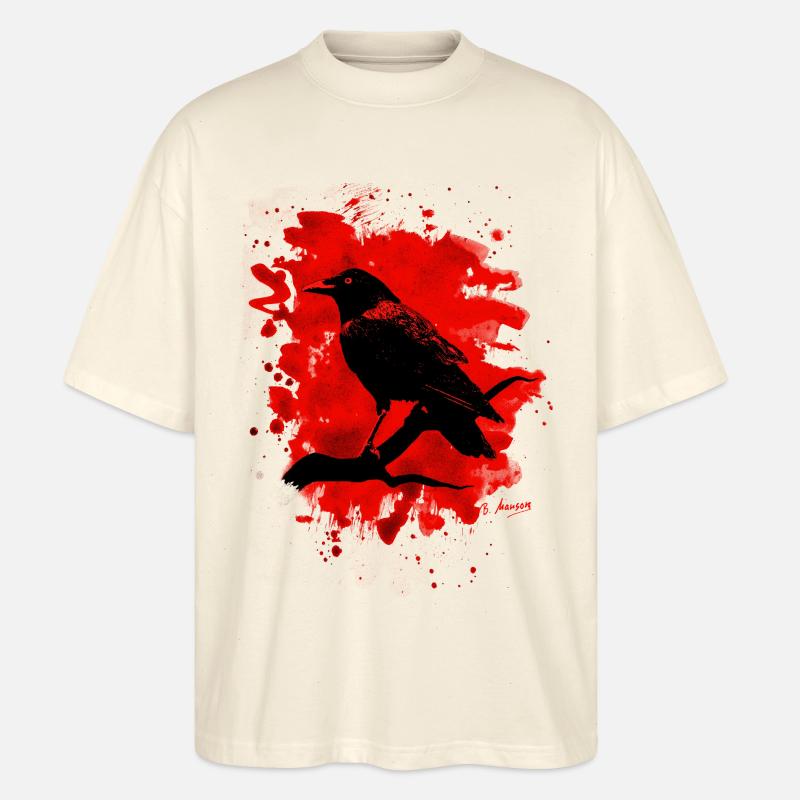 Crow bleached red - Stanley/Stella Oversized Unisex Bio T-Shirt Blaster 2.0 - Natur