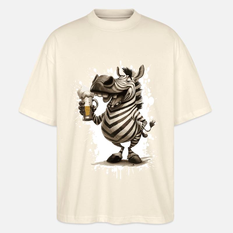 Zebra Bier Lustig - Stanley/Stella Oversized Unisex Bio T-Shirt Blaster 2.0 - Natur