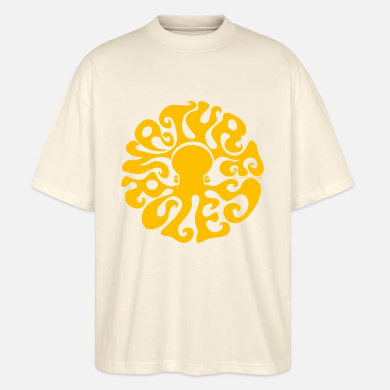 NATURE RULES! psychedelic octopus sixties gelb - Stanley/Stella Oversized Unisex Bio T-Shirt Blaster 2.0 - Natur