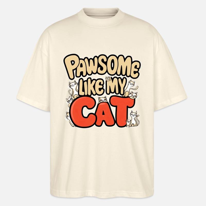 Pawsome comme mon chat - T-shirt bio Blaster 2.0 coupe oversize Stanley/Stella Unisexe - écru doux