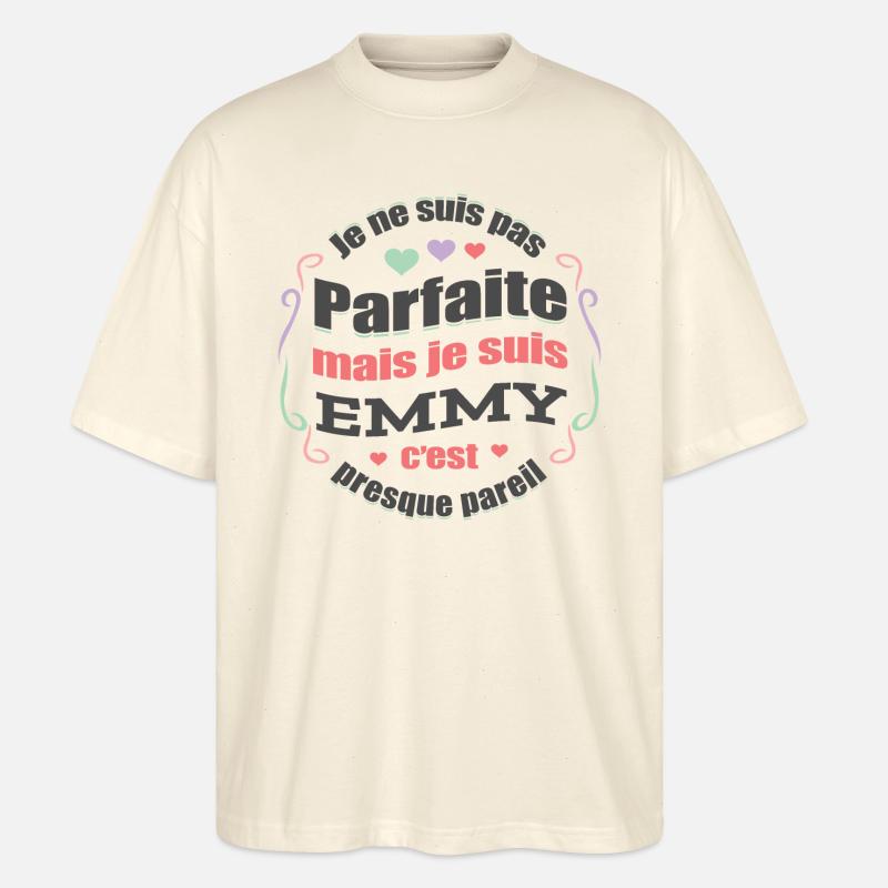 EMMY PARFAITE - PRENOM EMMY - T-shirt bio Blaster 2.0 coupe oversize Stanley/Stella Unisexe - écru doux