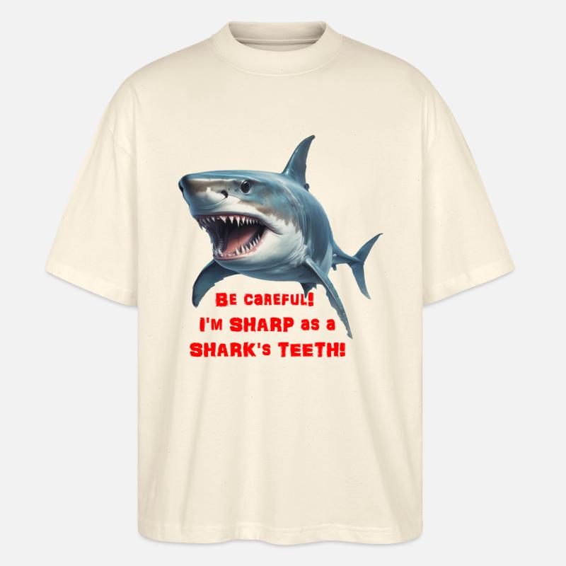Sharp as a shark - Stanley/Stella Oversized Unisex Organic T-shirt Blaster 2.0 - soft Ecru