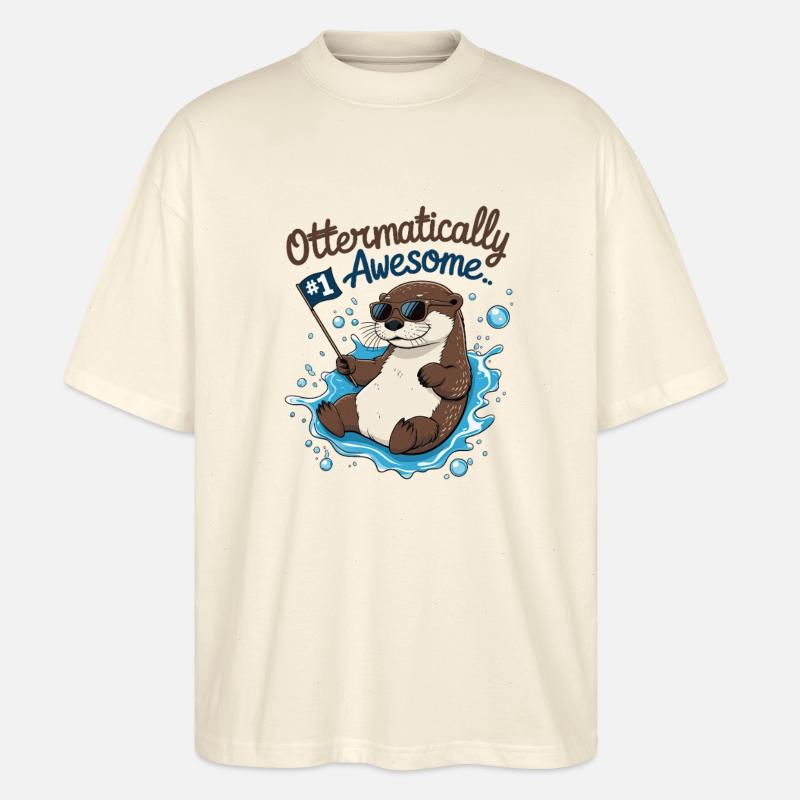 Otter-like cool – Funny Otter - Stanley/Stella Oversized Unisex Organic T-shirt Blaster 2.0 - soft Ecru