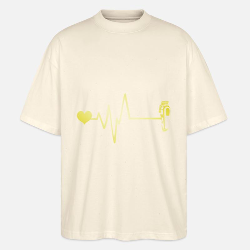 Rasage Pulse Coeur Amour - T-shirt bio Blaster 2.0 coupe oversize Stanley/Stella Unisexe - écru doux