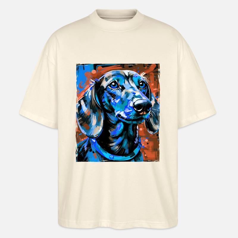 Teckel Chien Portrait Teckel - T-shirt bio Blaster 2.0 coupe oversize Stanley/Stella Unisexe - écru doux