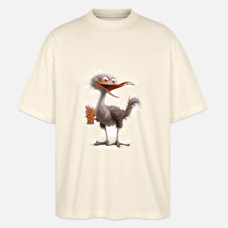 Strauß Bier Lustig - Stanley/Stella Oversized Unisex Bio T-Shirt Blaster 2.0 - Natur