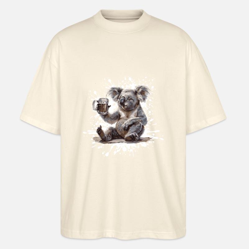 Koala Bier Lustig - Stanley/Stella Oversized Unisex Bio T-Shirt Blaster 2.0 - Natur