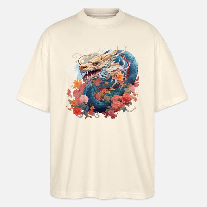 Cooler Drache - Stanley/Stella Oversized Unisex Bio T-Shirt Blaster 2.0 - Natur