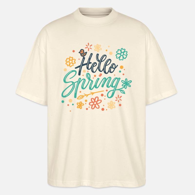 Hello Spring - T-shirt bio Blaster 2.0 coupe oversize Stanley/Stella Unisexe - écru doux