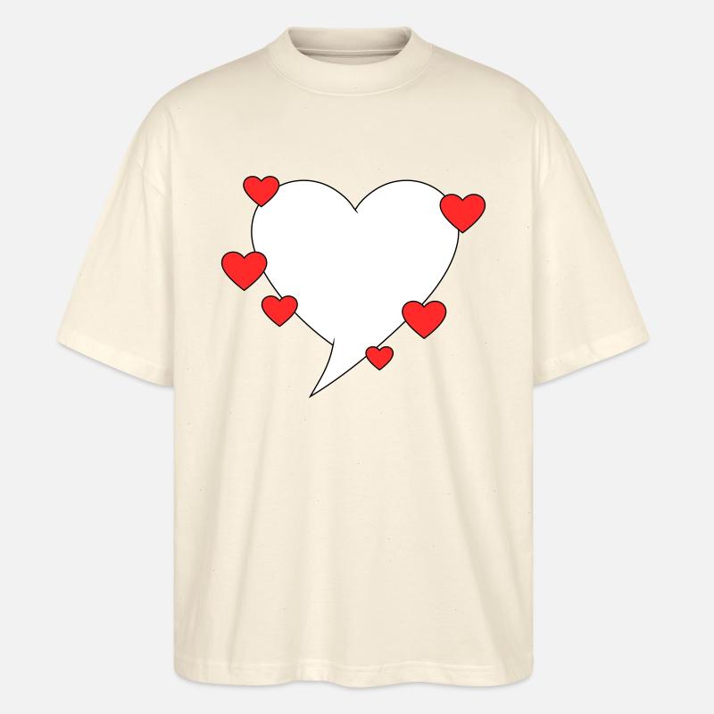 Sprechblase mit Herzen - Stanley/Stella Oversized Unisex Bio T-Shirt Blaster 2.0 - Natur
