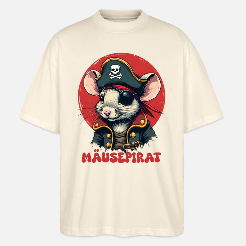 Mouse Pirate - Stanley/Stella Oversized Unisex Organic T-shirt Blaster 2.0 - soft Ecru