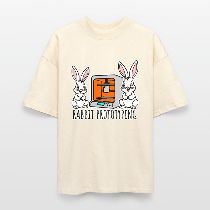 Rabbit Prototyping - Printing rabbits with 3D printer Stanley/Stella Oversized Unisex Organic T-shirt Blaster 2.0