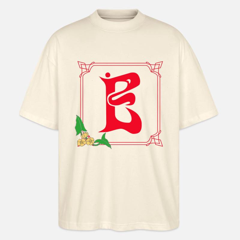 jugendstil e rot - Stanley/Stella Oversized Unisex Bio T-Shirt Blaster 2.0 - Natur