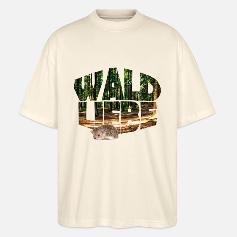 wald 20 waldliebe mit igel - Stanley/Stella Oversized Unisex Bio T-Shirt Blaster 2.0 - Natur