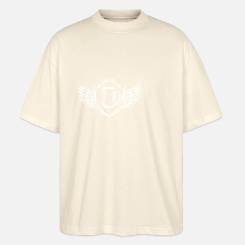 Bier Glas Bierkrug Schild - Stanley/Stella Oversized Unisex Bio T-Shirt Blaster 2.0 - Natur