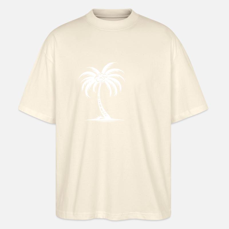 Palm Tree Icon - Stanley/Stella Oversized Unisex Organic T-shirt Blaster 2.0 - soft Ecru
