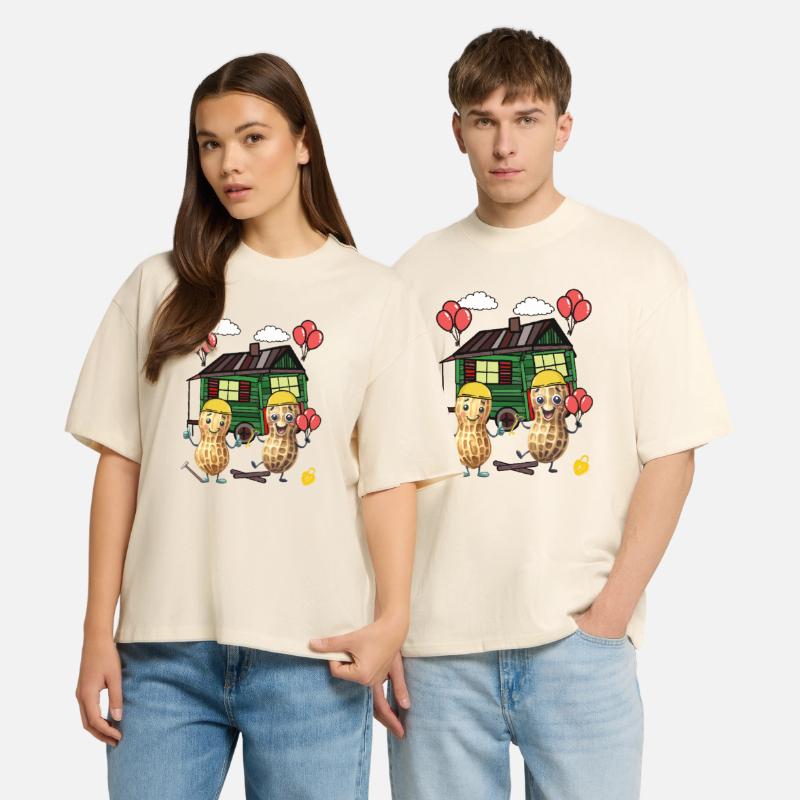 Peanuts Constructeur de maison Constructeur Remorque de construction Maison propre Maison T-shirt bio Blaster 2.0 coupe oversize Stanley/Stella Unisexe