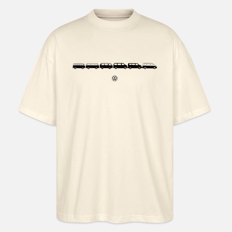 Volkswagen VW Camper Evolution con logo en negro - Camiseta Oversize Ecológica Unisex Stanley/Stella Blaster 2.0 - ecru suave
