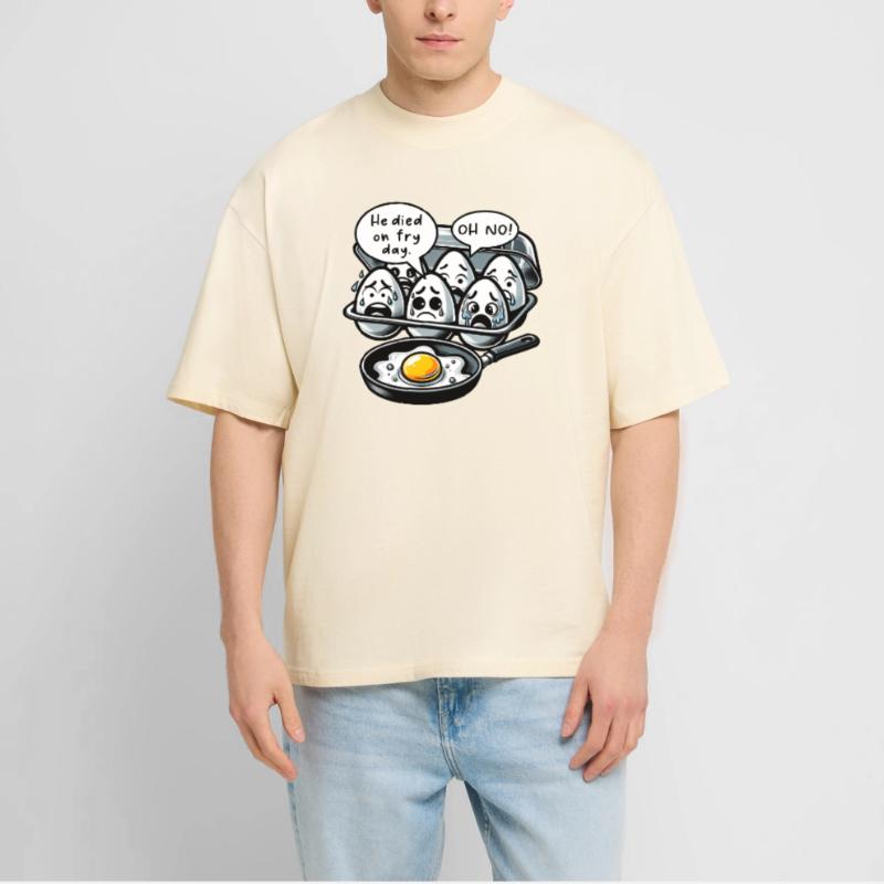 Eggs Fried Egg Easter Meme Stanley/Stella Oversized Unisex Organic T-shirt Blaster 2.0