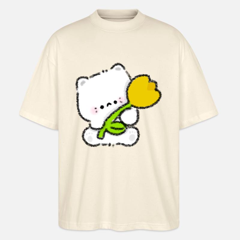 Romantisches Kätzchen - Stanley/Stella Oversized Unisex Bio T-Shirt Blaster 2.0 - Natur