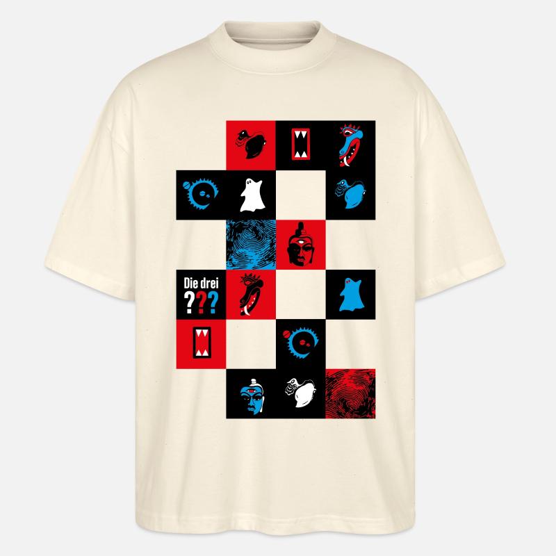 Die Drei ??? Cooles Kacheldesign - Stanley/Stella Oversized Unisex Bio T-Shirt Blaster 2.0 - Natur