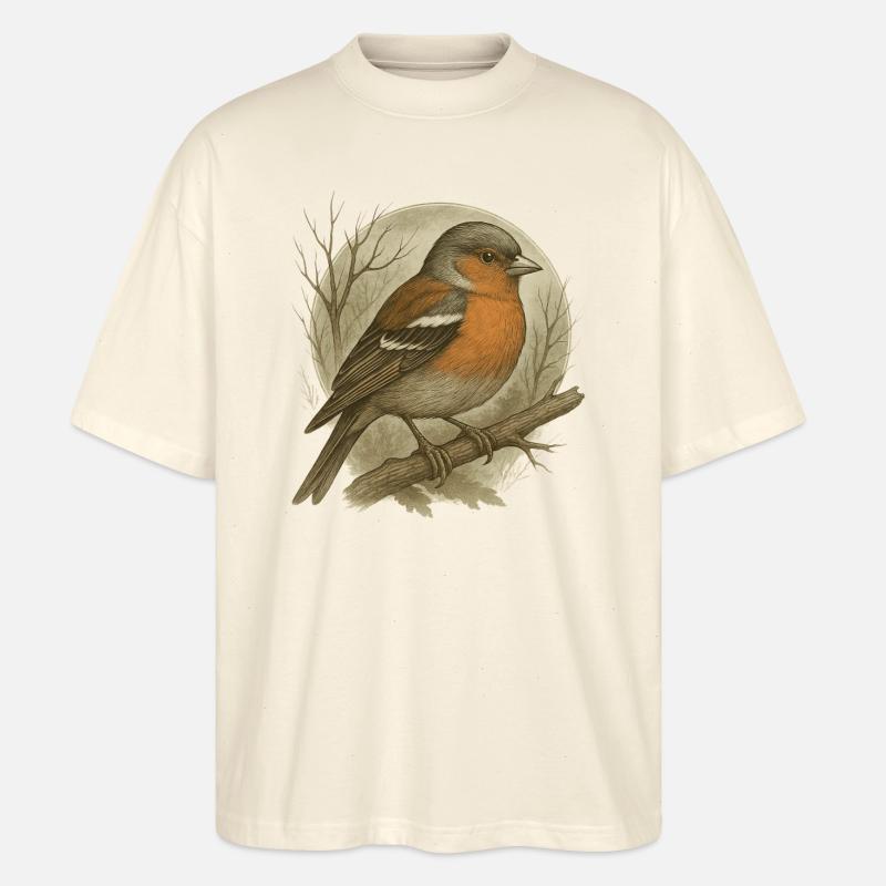 Buchfink - Gartenvögel - Stanley/Stella Oversized Unisex Bio T-Shirt Blaster 2.0 - Natur